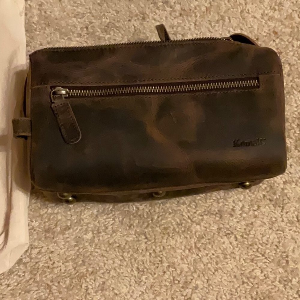 Kamal C Dopp Kit Toiletry Bag Buffalo Leather